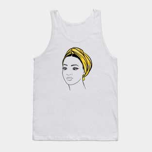 beautiful african american girl in yellow turban Tank Top